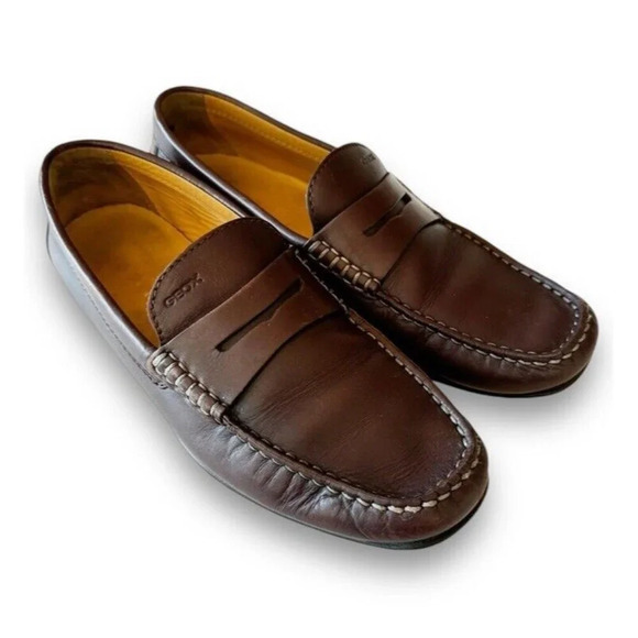 Geox Respira Monet Dark Brown Driving Penny‎ Loafer Size 43 (US Size 10) Preppy - Picture 1 of 15